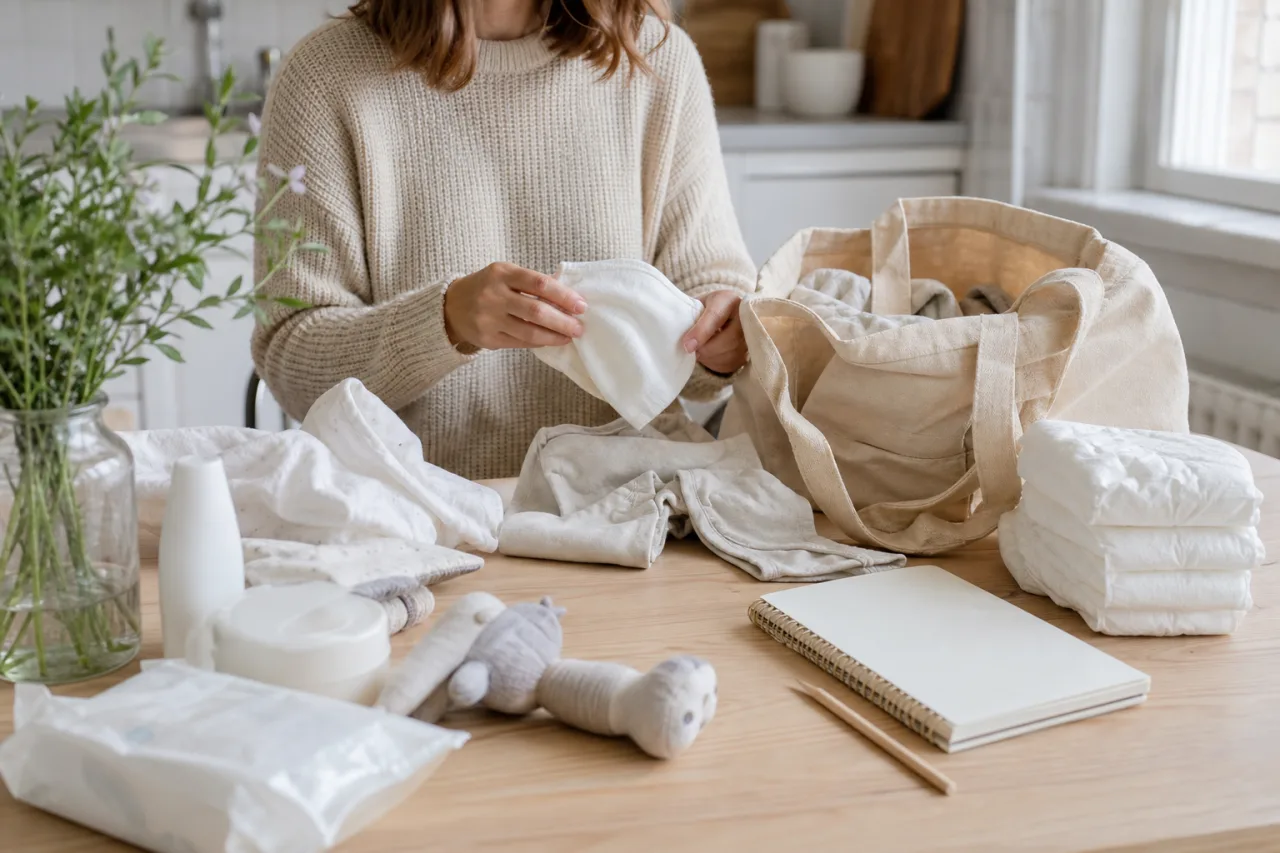Gratisprover baby & bebis – blöjor och välkomstpaket - redaktionell bild